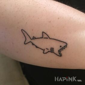 Tattoo Shark on the leg motif: animals style: minimalistic