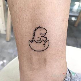 Tattoo Dino near the ankle motif: animals style: contour / linework