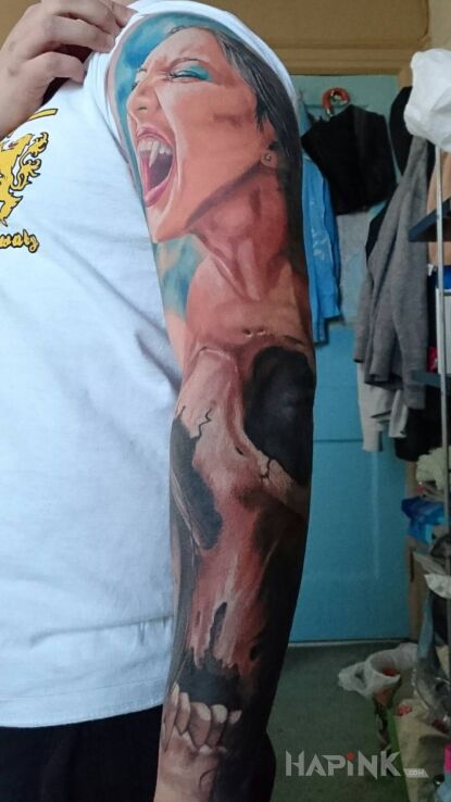 Tattoo Istoty nocy in sleeves motif on the forearm