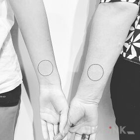 Tattoo Districts on the forearm motif: Love style: contour / linework
