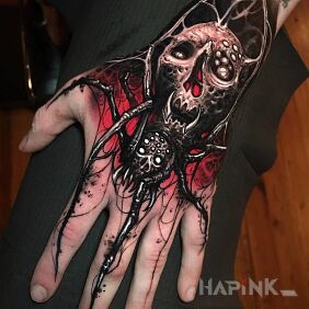 Tattoo Dark bud on the hand motif: animals style: graphic / illustrative
