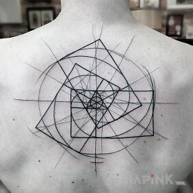 Tattoo Triangles and squares on the back motif: other