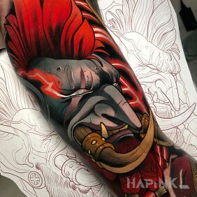 Tattoo Troll on the forearm motif: colorful style: newschool