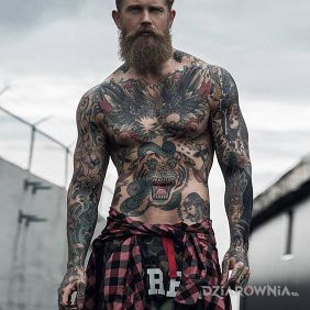 Tatuaż Oldschoolowy chłopak na ramieniu motyw: zwierzęta styl: oldschool