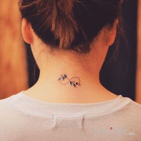 Tattoo Infinity sign on the nape motif: other style: minimalistic