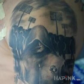 Tattoo Hooligans Widzew People of Honor on the upper arm motif: other