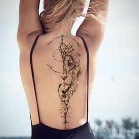 Tattoo Half lion on the back motif: ornaments style: graphic / illustrative