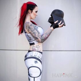 Tattoo Stormtrooper with tattoos on the forearm motif: lettering