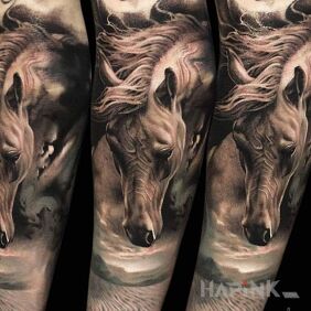 Tattoo Realistic con on the forearm motif: animals style: realistic