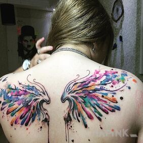 Tattoo Colorful wings on the back motif: other