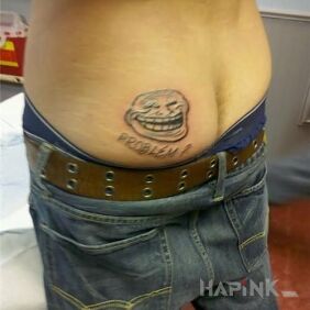 Tattoo The problem? on the back motif: characters