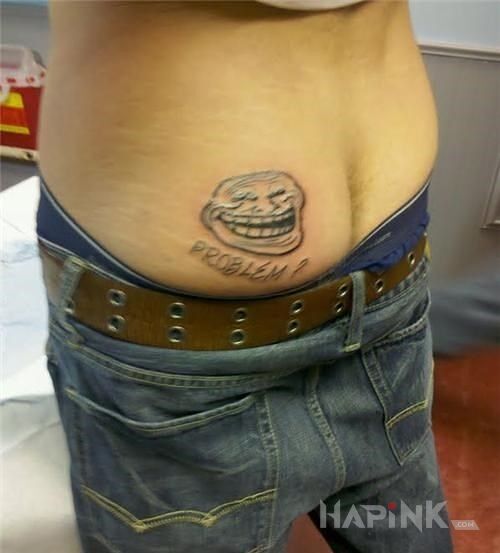 Tattoo Problem? in characters motif on the back