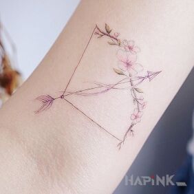 Tattoo Floral bow on the upper arm motif: objects style: minimalistic