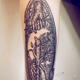 Tattoo Making arrows on the forearm motif: other style: engravings / gravure