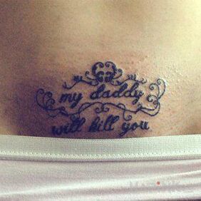 Tattoo Interesting punch :) intimate motif: sexy style: calligraphy