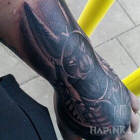Tattoo Egypt on the hand motif: black and gray style: graphic / illustrative