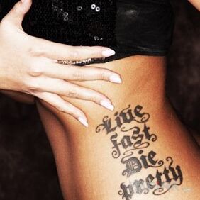 Tattoo One of the better fonts on the ribs motif: sexy