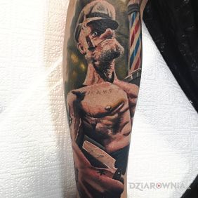 Tatuaż Popeye na przedramieniu motyw: kolorowe styl: realistyczne