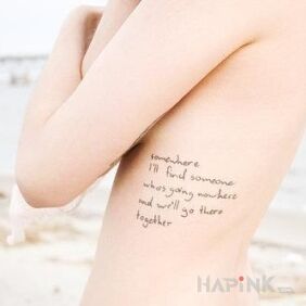 Tattoo Very cool quote on the ribs motif: lettering