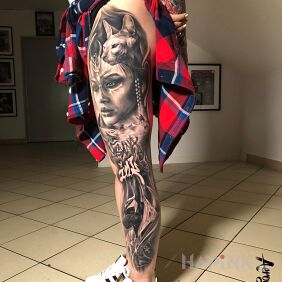 Tattoo For the brave :) on the leg motif: legsleeves style: realistic