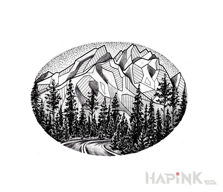Designs góry - contour / linework