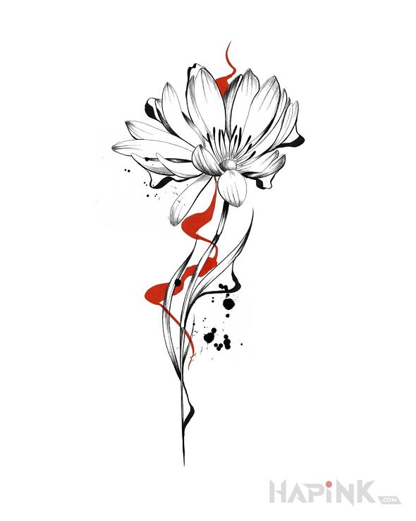 Designs kwiatek - dotwork