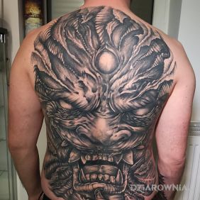 Tatuaż Demon pełne plecy na łopatkach motyw: demony styl: realistyczne