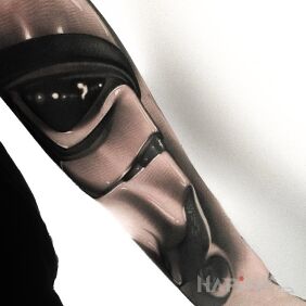 Tattoo Stormtrooper helmet on the forearm motif: 3D