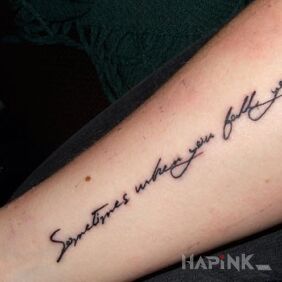Tattoo Cossack font on the forearm motif: lettering