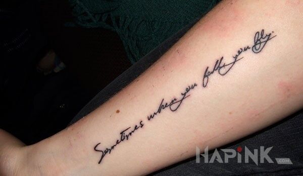 Tattoo Kozacka czcionka in lettering motif on the forearm