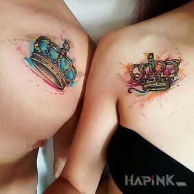 Tattoo Lace on the chest motif: colorful style: Watercolor