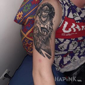 Tattoo What to add to this tattoo I have plans for a full sleeve on the upper arm motif: characters style: graphic / illustrative