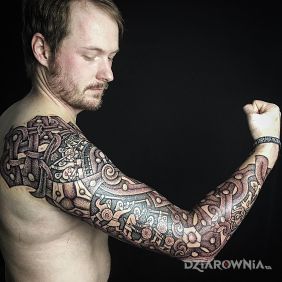 Tatuaż Celtyccy wojownicy na przedramieniu motyw: postacie styl: celtyckie / nordyckie