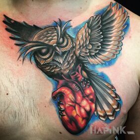 Tattoo Own on the chest motif: animals