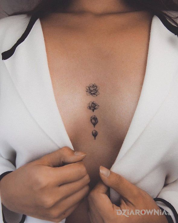 Tatuaż fazy rozy w motywie kwiaty i stylu graficzne / ilustracyjne na klatce