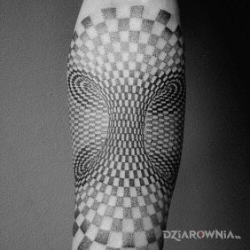 Tatuaż Ilusion na przedramieniu motyw: 3D styl: iluzja optyczna