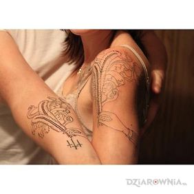 Tatuaż Tatuaż dla pary na ramieniu motyw: miłosne