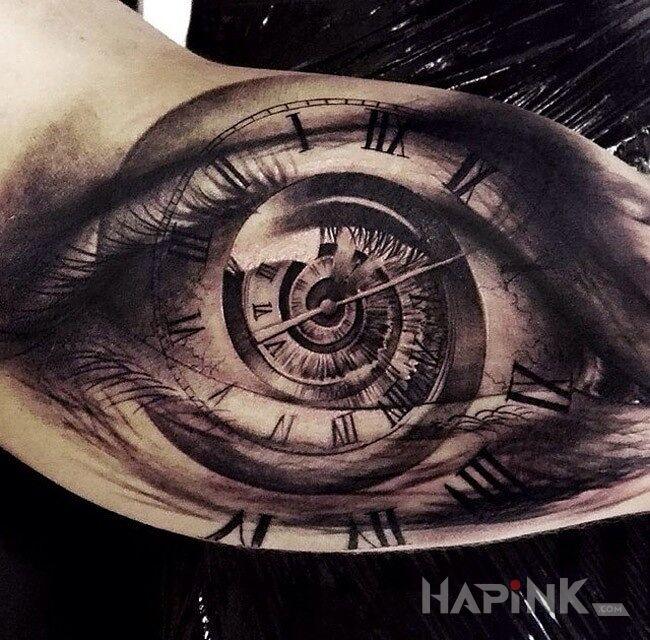 Tattoo Oczko in 3D motif on the upper arm