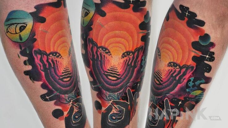 Tattoo Wejdź w głąb siebie in other motif and surrealistic style on the forearm