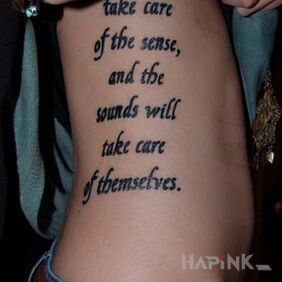 Tattoo Tattoo on the ribs on the ribs motif: lettering