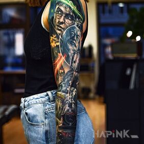 Tattoo Harry Potter Characters on the forearm motif: 3D style: realistic