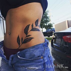 Tattoo Branch on the ribs motif: other style: realistic