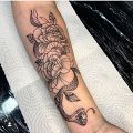 Wycena tatuażu - Wycena tatuażu wąż i kwiaty :)