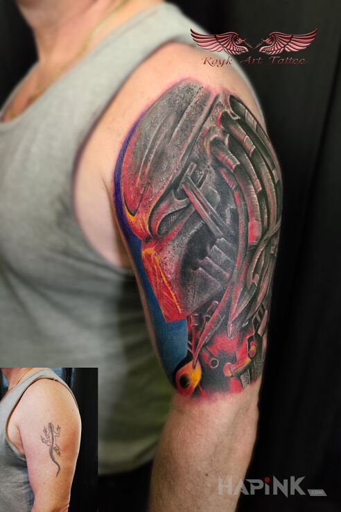 Tattoo Kinowy Klimat :-) in characters motif and realistic style on the upper arm