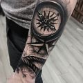 Wycena tatuażu - Wycena kompas na mapie