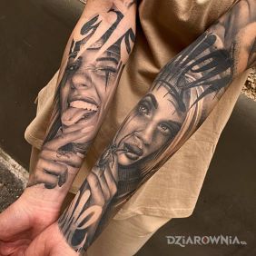 Tatuaż Żartobliwie i na poważnie na przedramieniu motyw: 3D styl: realistyczne