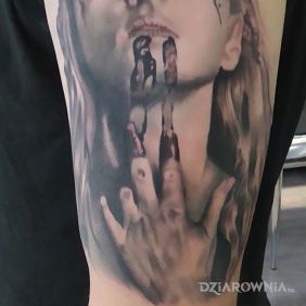Tatuaż Lagertha na ramieniu motyw: twarze styl: realistyczne