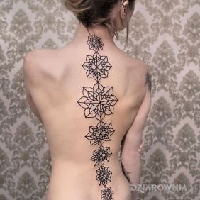 Tatuaż Geometryczne wzorki na plecach motyw: pozostałe styl: geometryczne