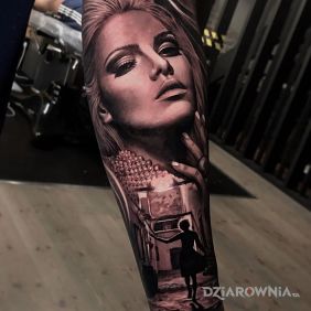 Tatuaż Portrecik na przedramieniu motyw: twarze styl: realistyczne