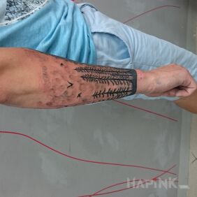Tattoo Dark forest on the forearm motif: sleeves